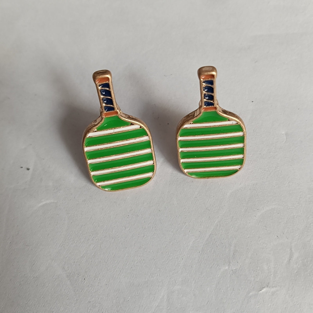 Striped Paddle Stud Earrings