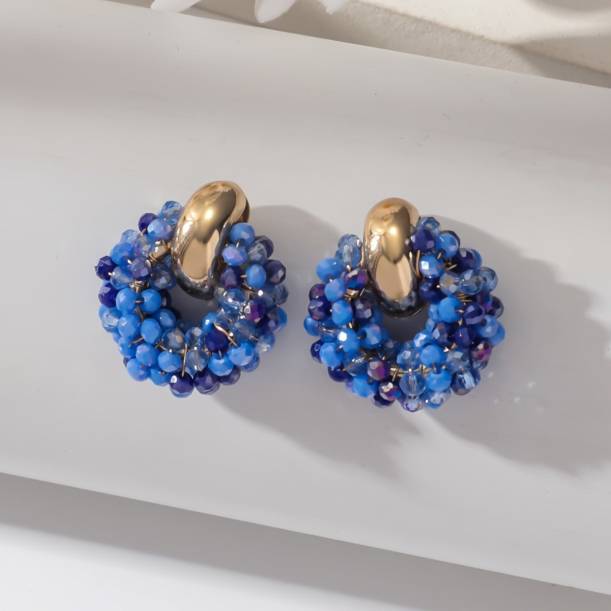 Colorful Beaded Hoop Earrings