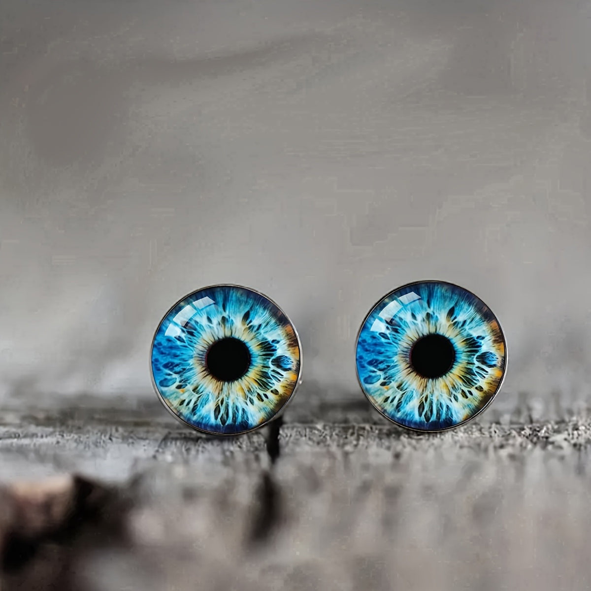 Blue Iris Glass Stud Earrings