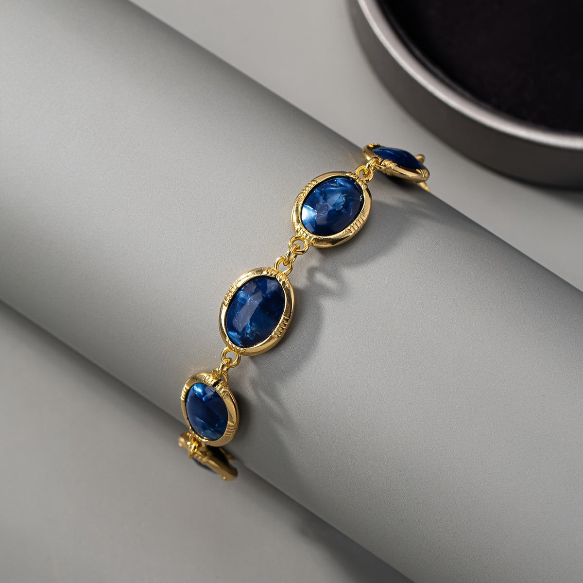 Marbled Resin Oval Link Bracelet