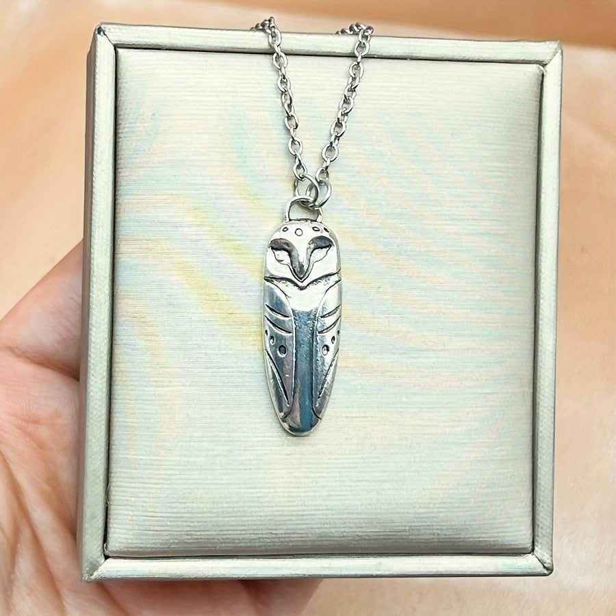 Owl & Moon Double-Sided Necklace