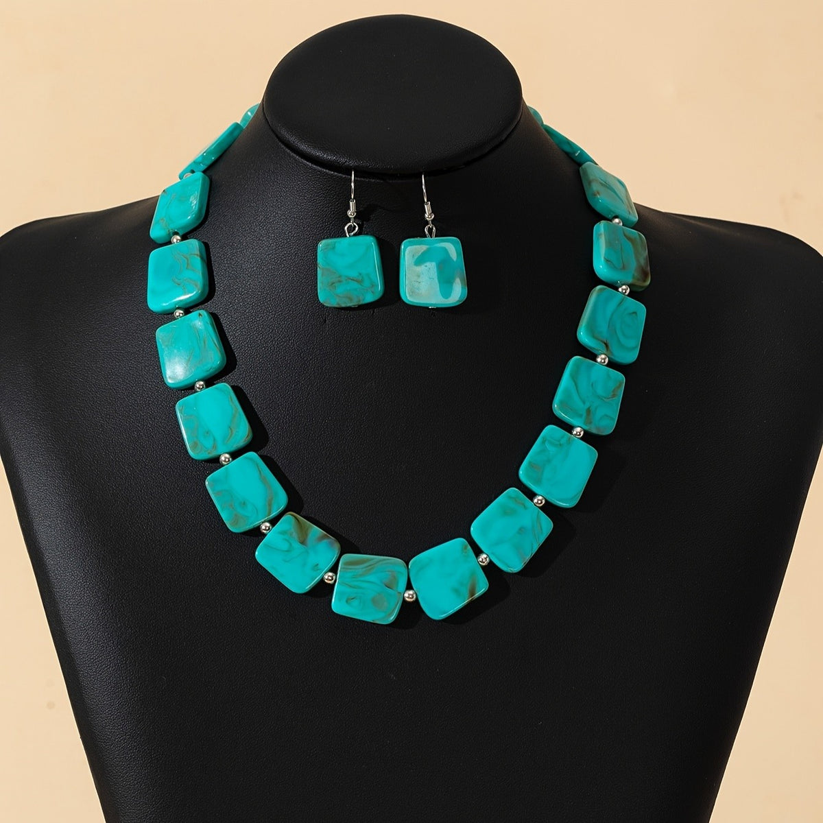 Turquoise Square Jewelry Set