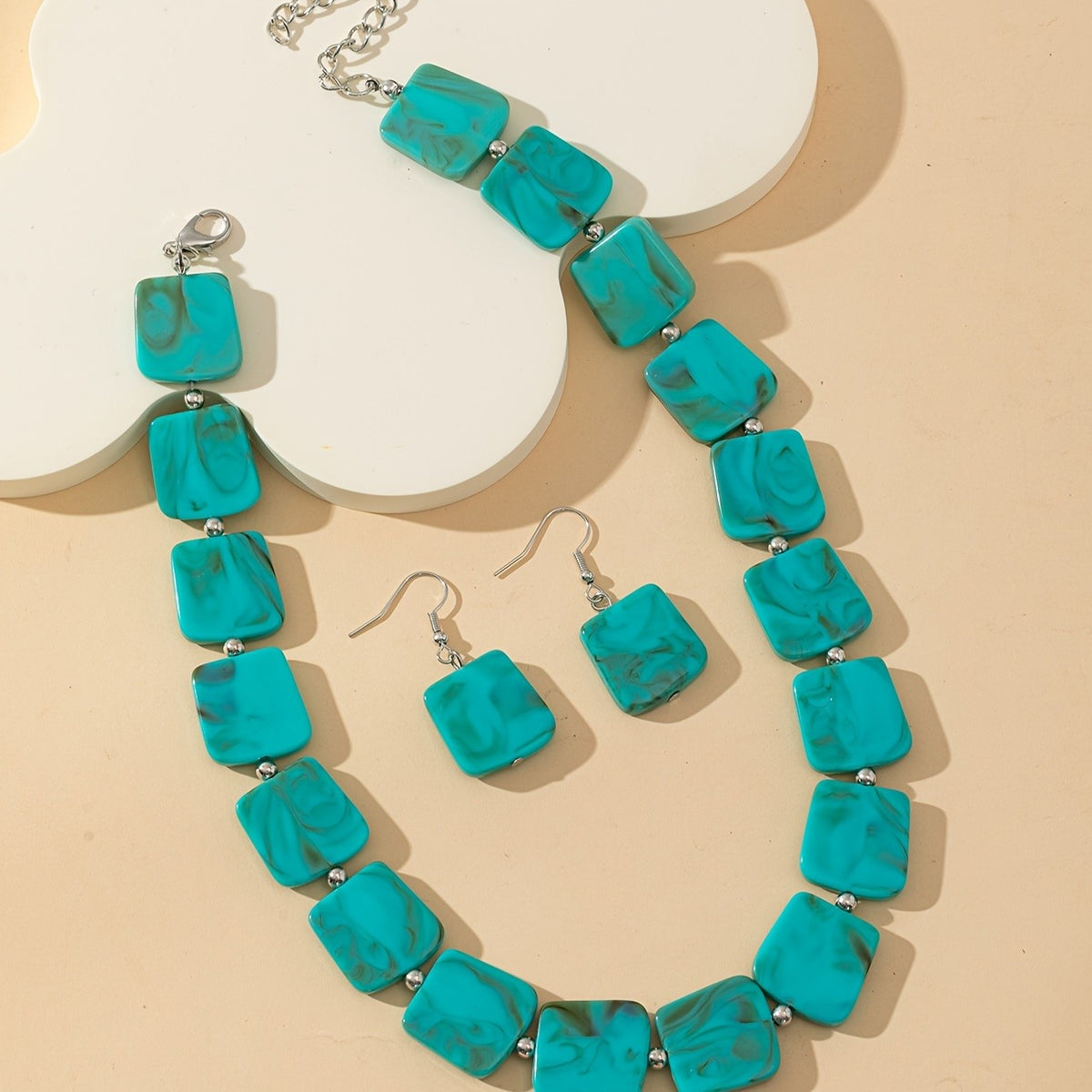 Turquoise Square Jewelry Set