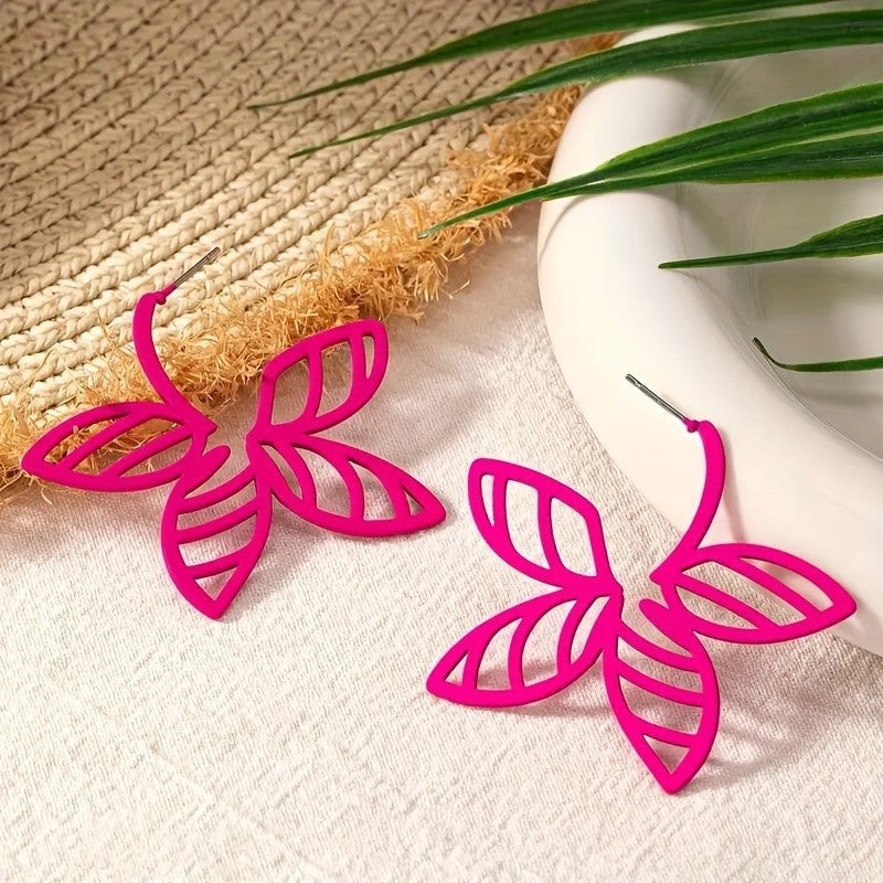 Gold-Tone Leaf Drop Earrings