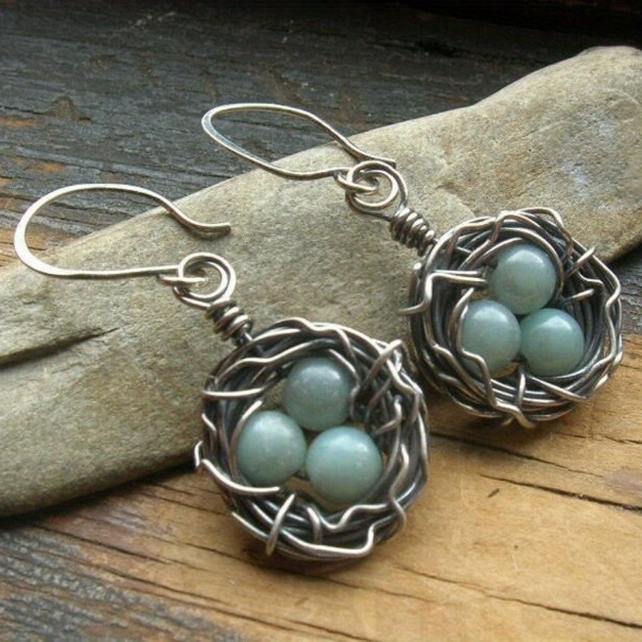 Turquoise Nest Drop Earrings