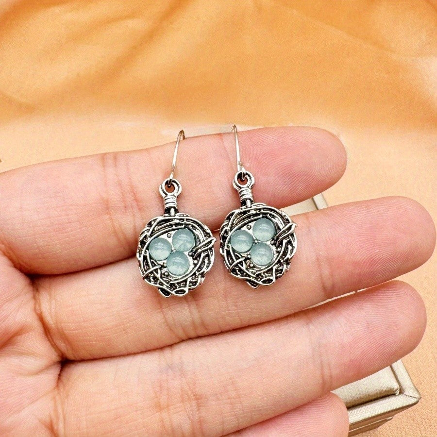 Turquoise Nest Drop Earrings