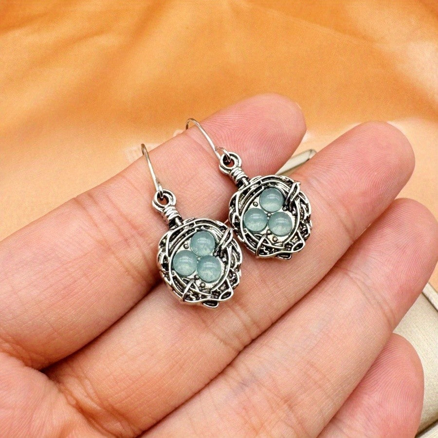 Turquoise Nest Drop Earrings