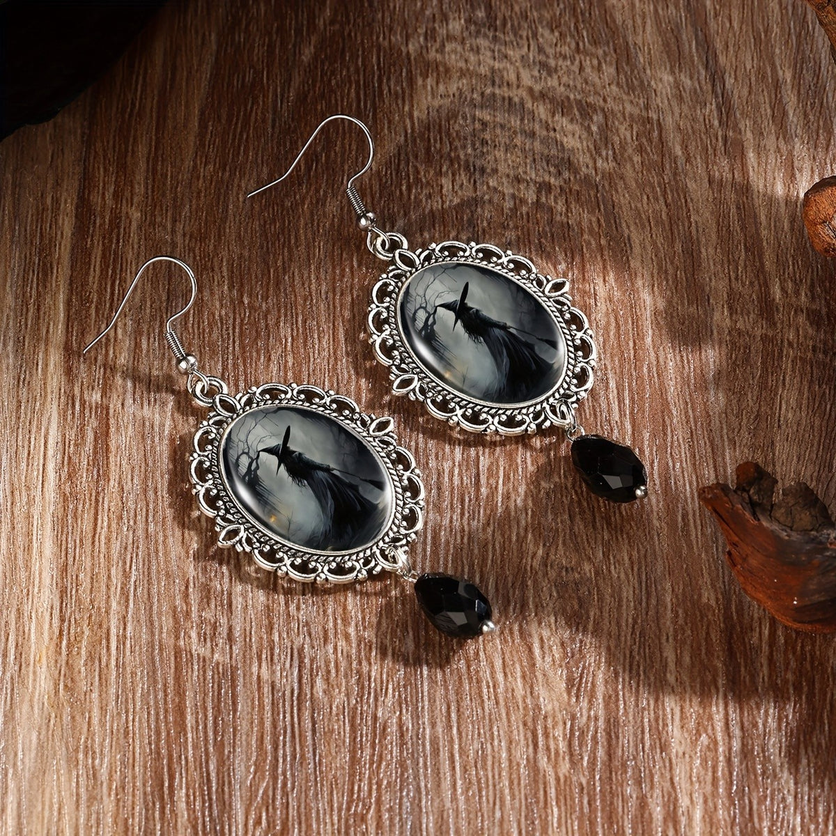Witch Cameo Drop Earrings