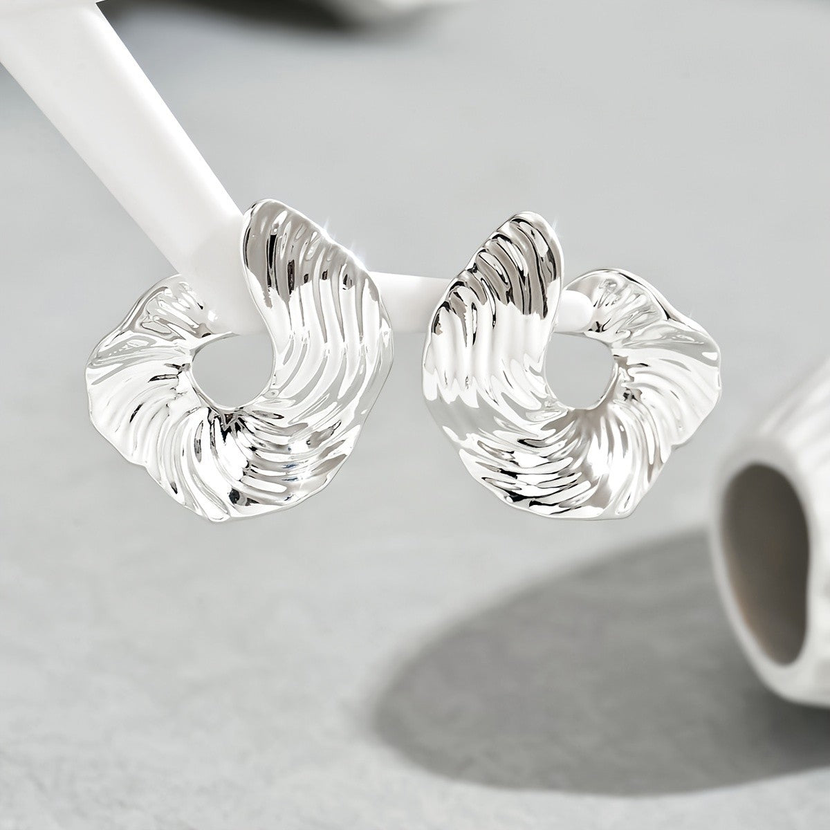 Swirl Texture Hoop Earrings