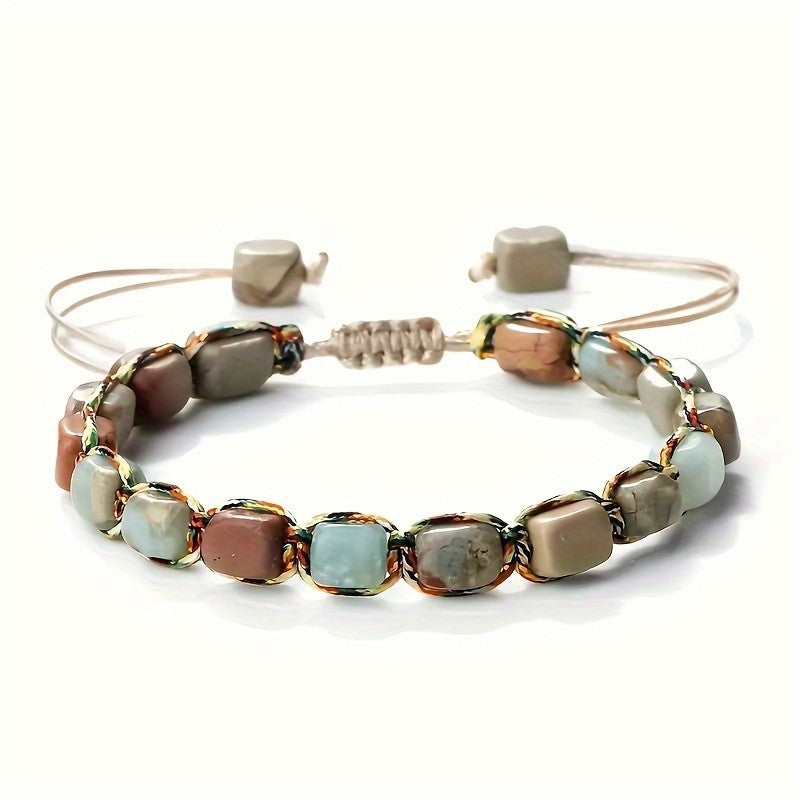 Square Stone Woven Bracelet