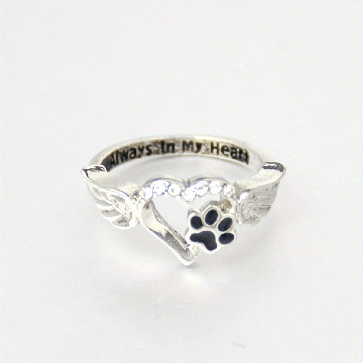 Winged Heart Paw Ring