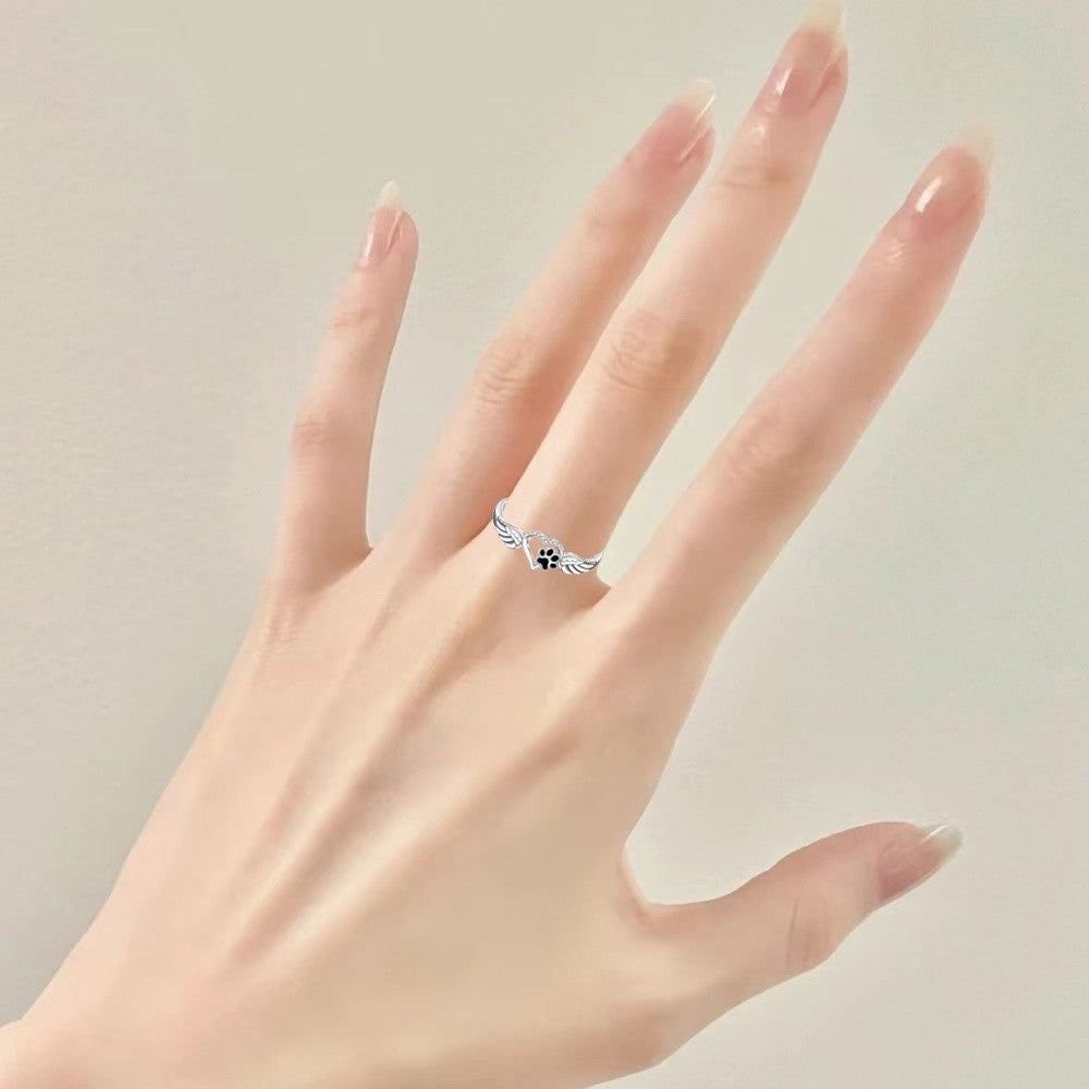 Winged Heart Paw Ring