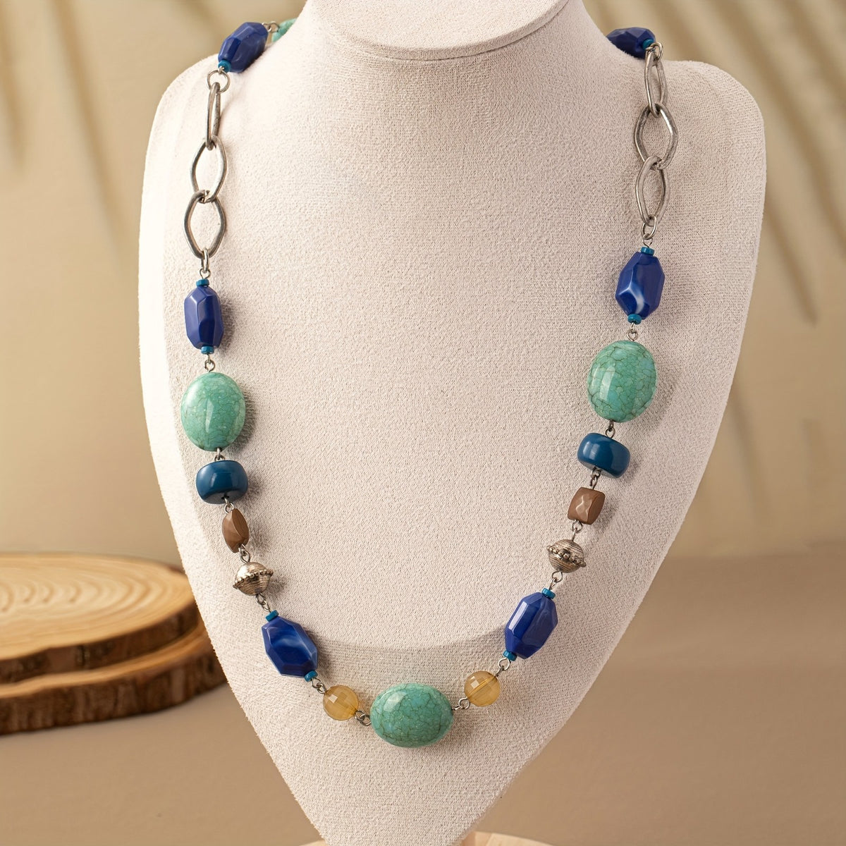 Blue & Green Bead Necklace