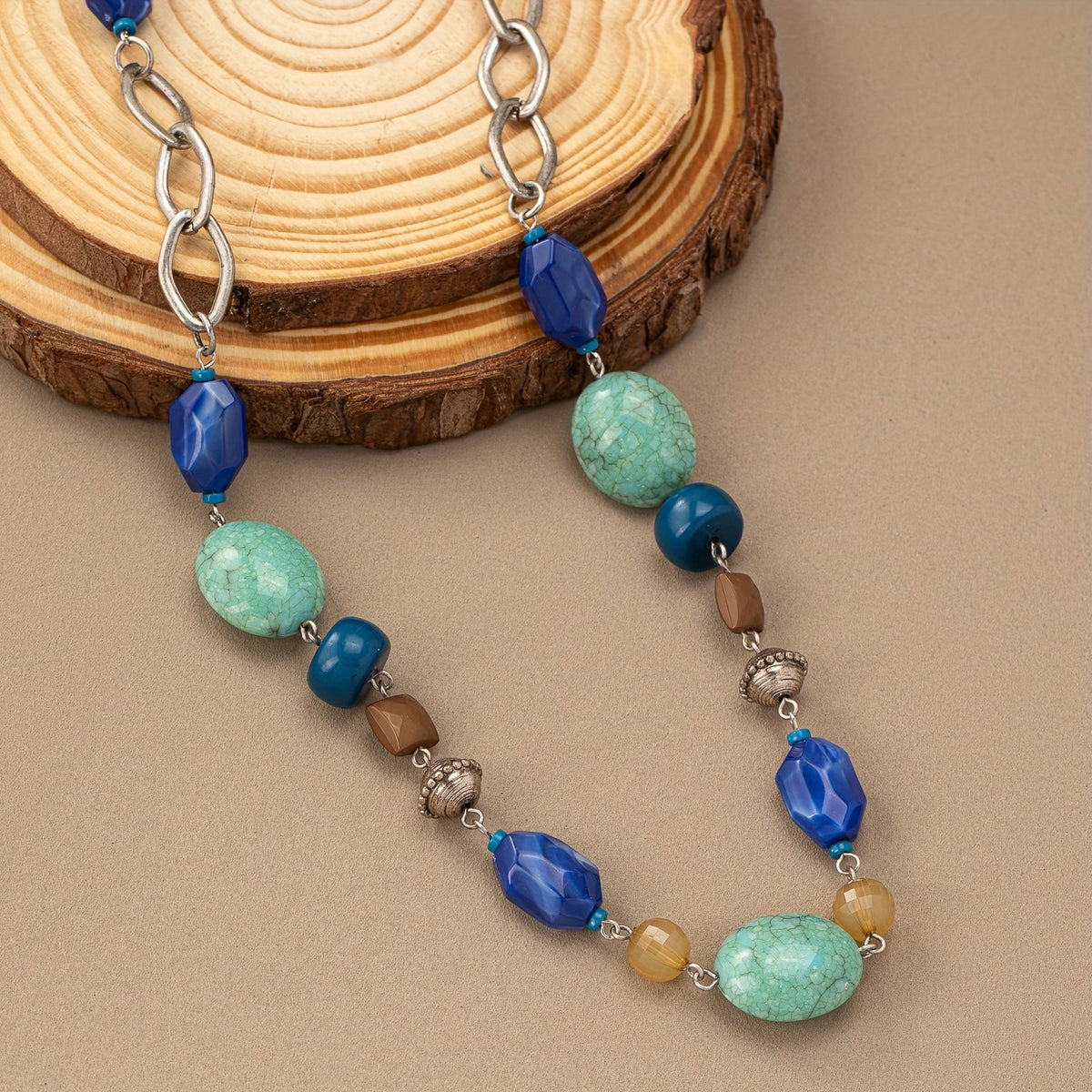 Blue & Green Bead Necklace