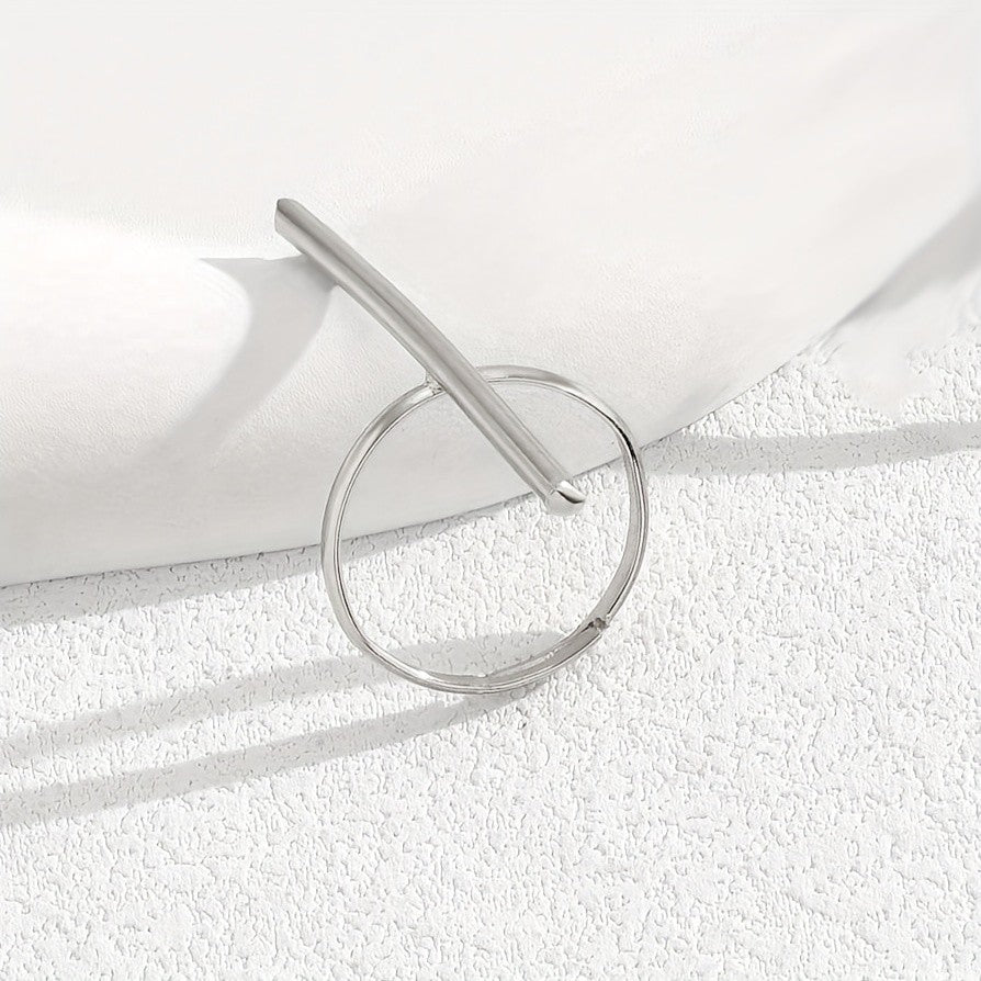 Geometric Cross Bar Ring Set