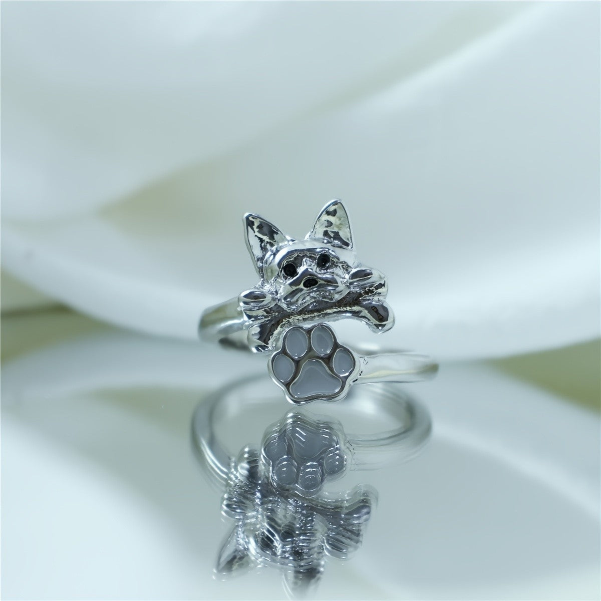 Yorkie Bone & Paw Ring