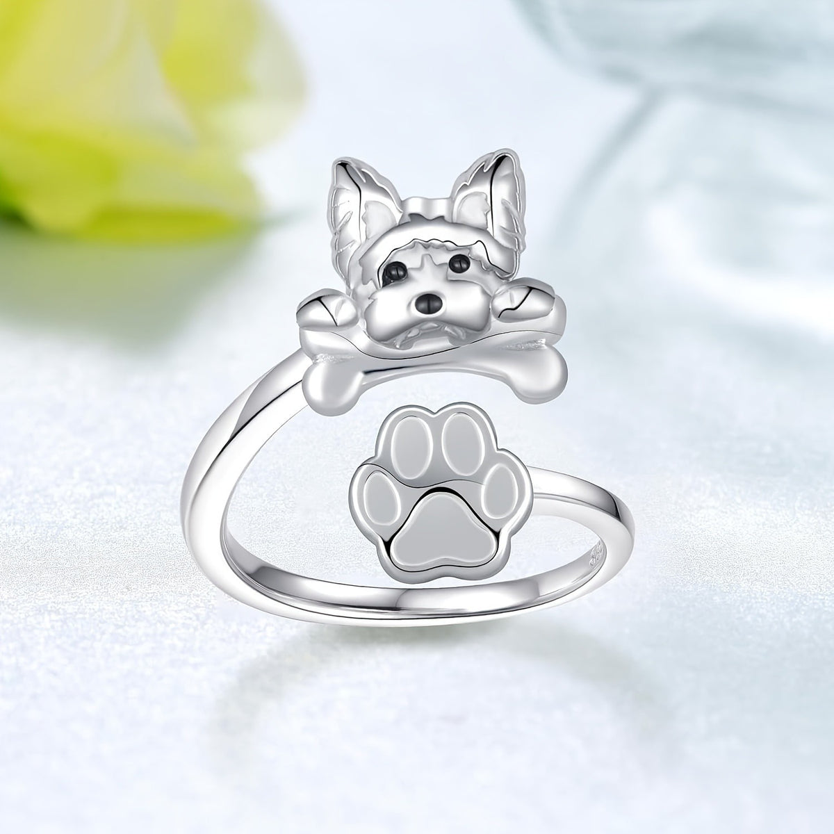 Yorkie Bone & Paw Ring