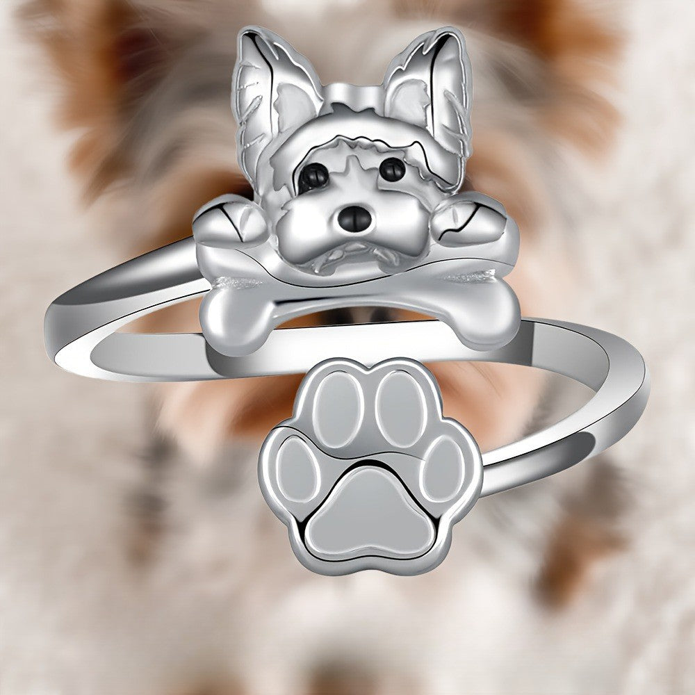 Yorkie Bone & Paw Ring