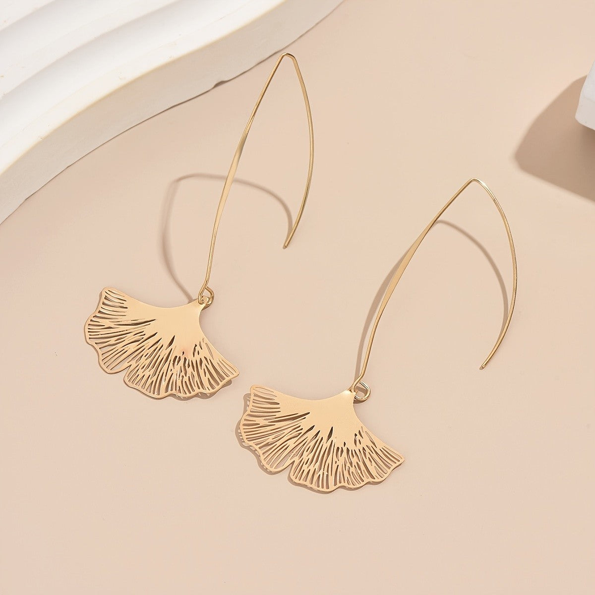 Ginkgo Leaf Drop Earrings