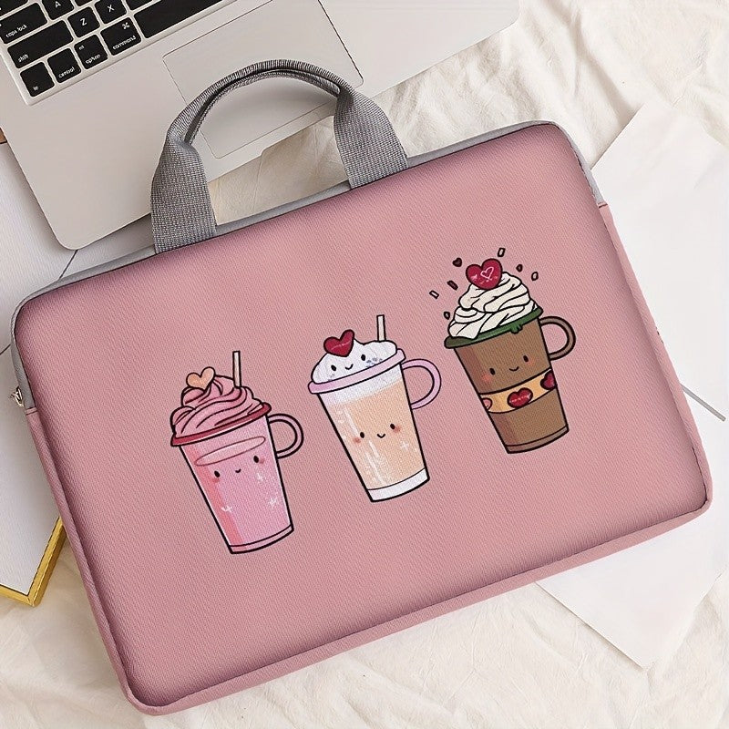 Pink Coffee Cup Laptop Sleeve