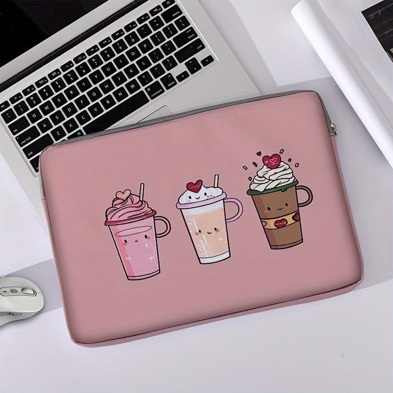 Pink Coffee Cup Laptop Sleeve