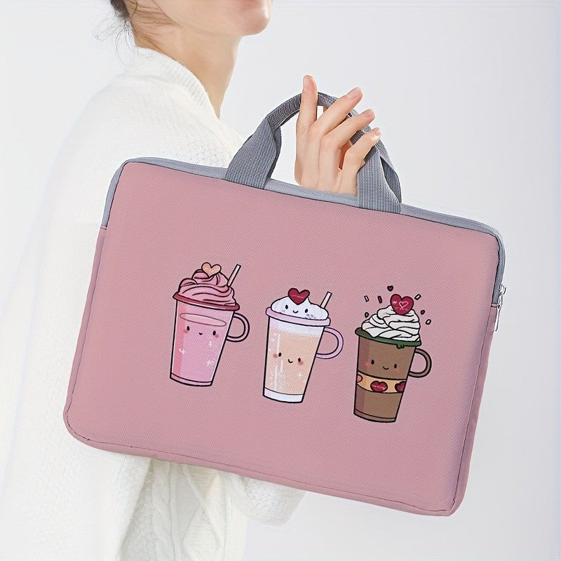 Pink Coffee Cup Laptop Sleeve