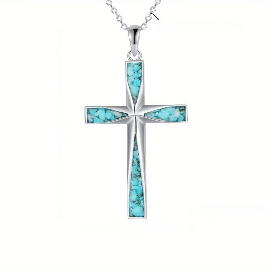 Turquoise Center Cross Necklace