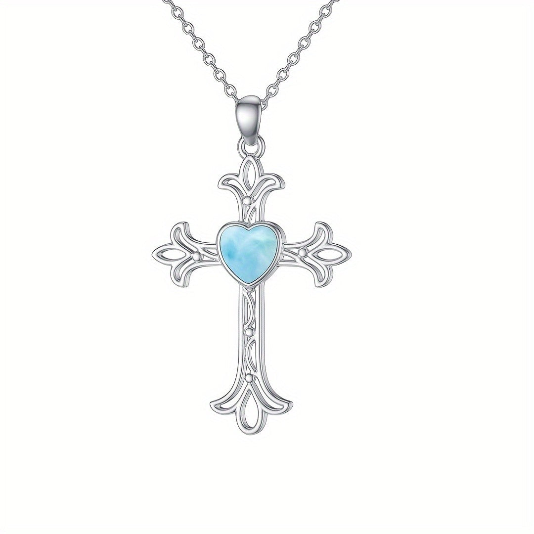 Turquoise Center Cross Necklace