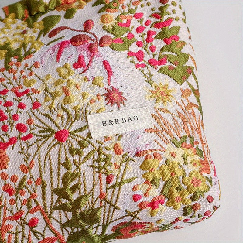 Floral Jacquard Pouch