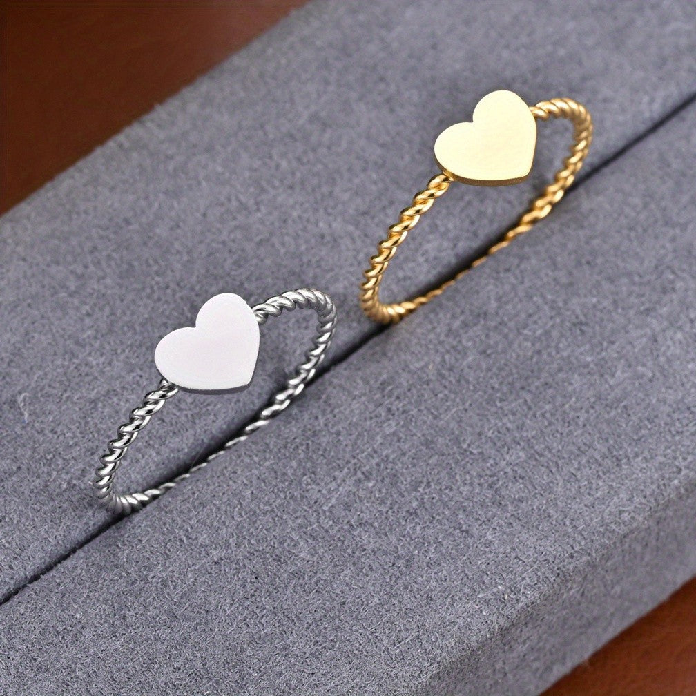 Twisted Rope Heart Ring