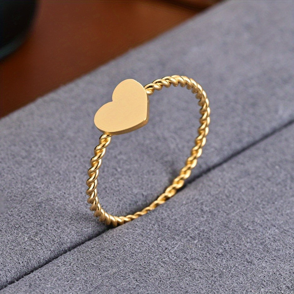 Twisted Rope Heart Ring