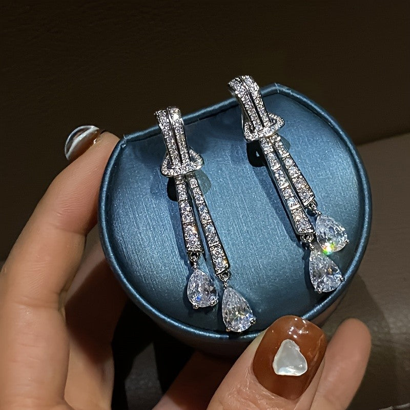 Crystal Teardrop Dangle Earrings