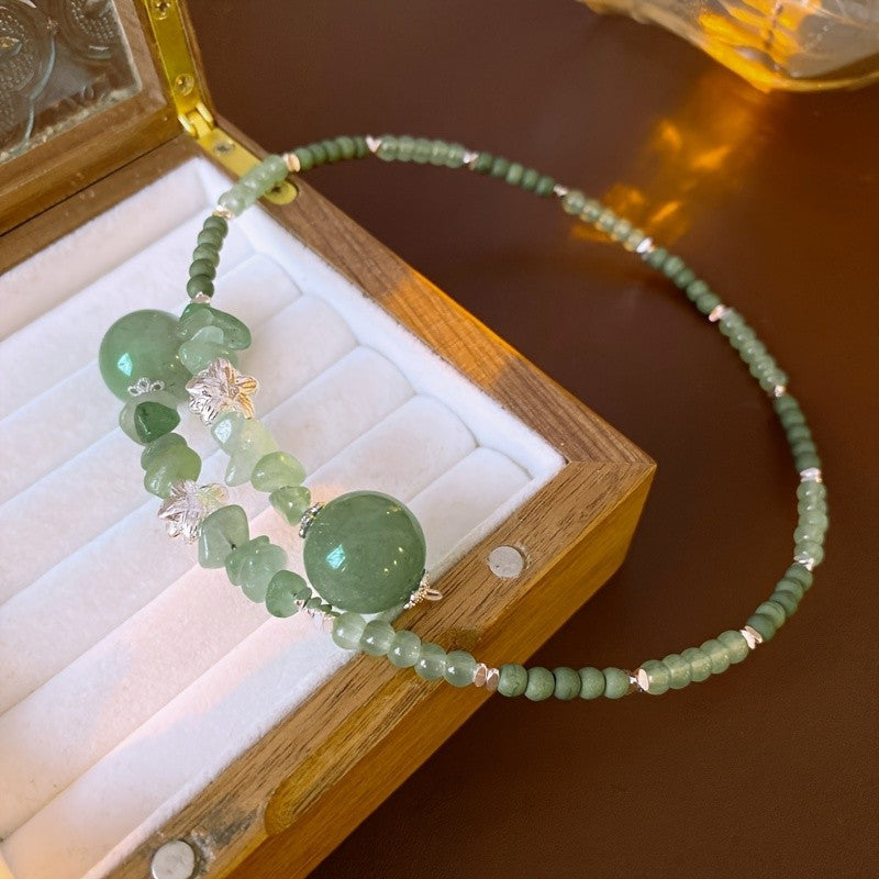 Green Stone Beaded Necklace