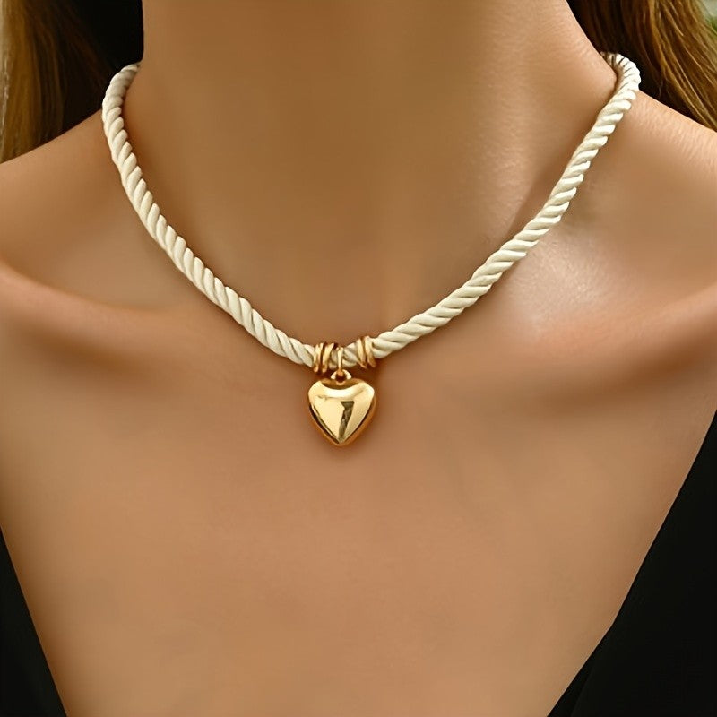 Twisted Rope Heart Necklace