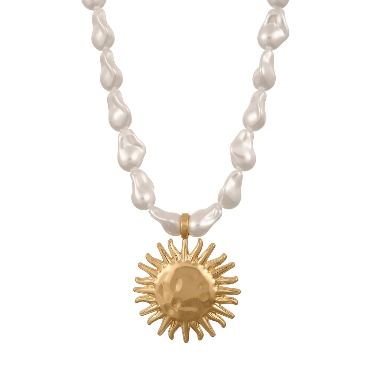 Sun Charm Pearl Necklace