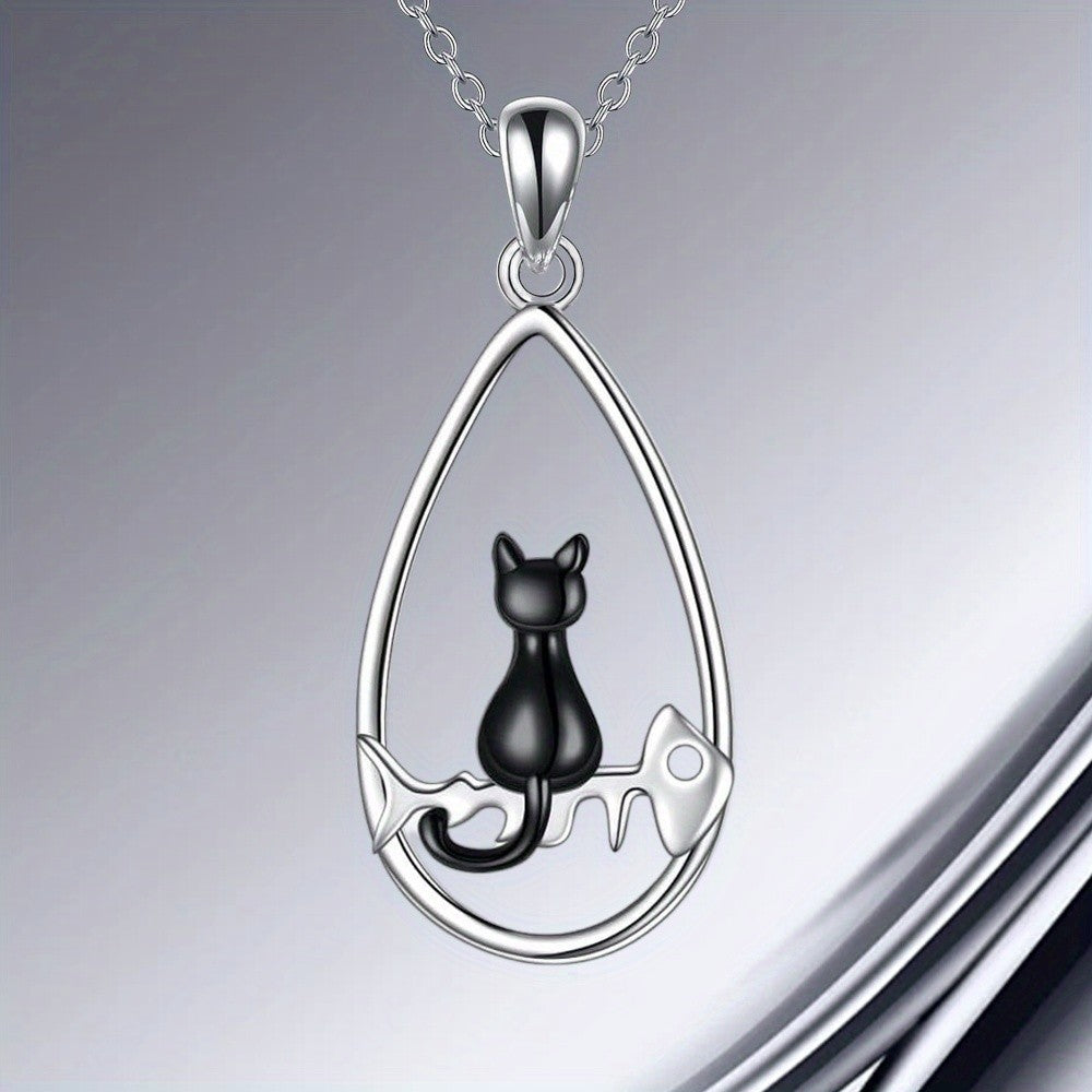 Black Cat Teardrop Jewelry Set