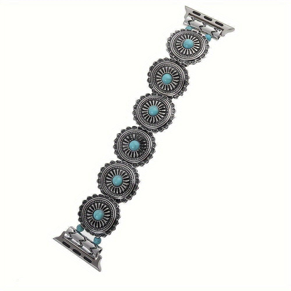 Turquoise Floral Watch Strap