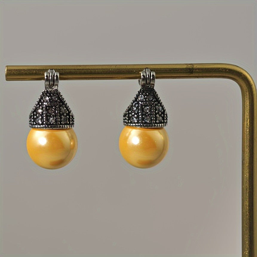 Iridescent Dome Drop Earrings