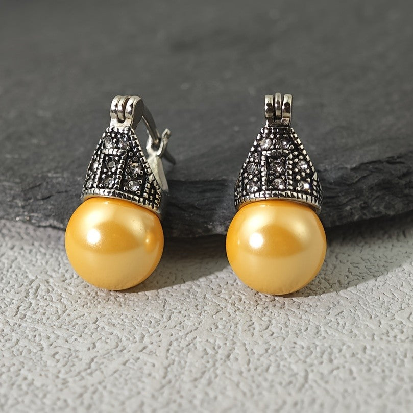 Iridescent Dome Drop Earrings