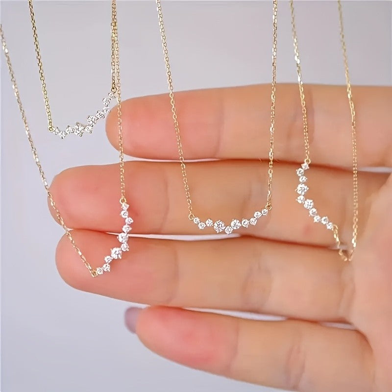 Curved Zirconia Necklace