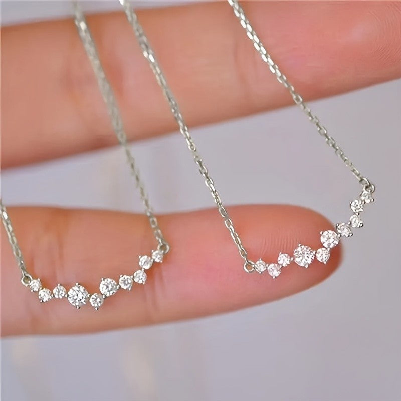 Curved Zirconia Necklace