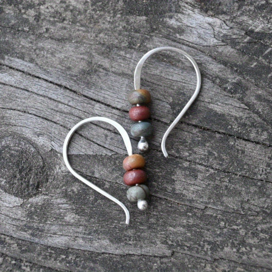Earth Tone Stone Drop Earrings