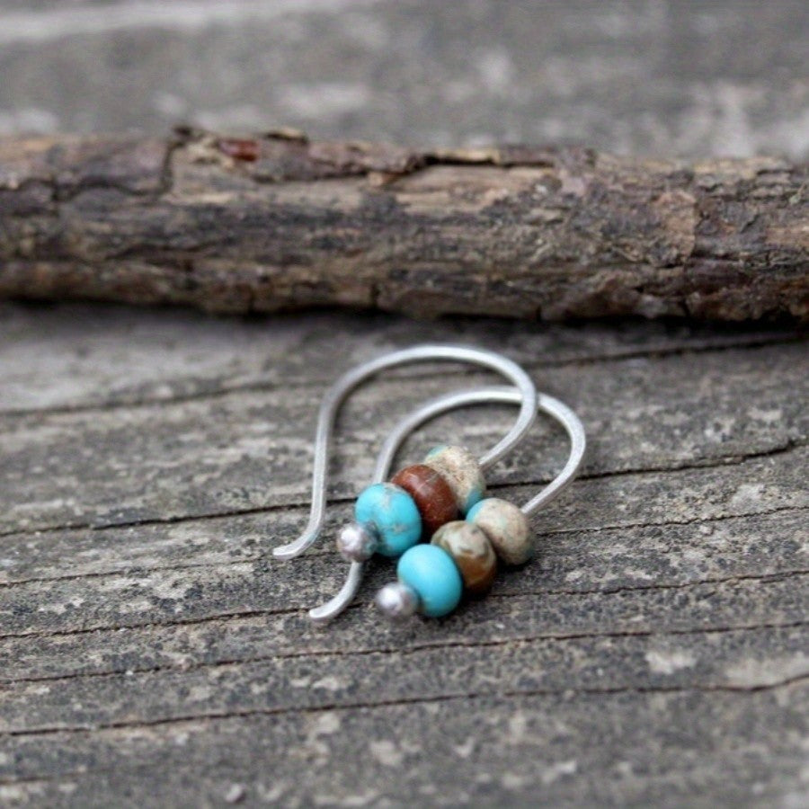 Earth Tone Stone Drop Earrings