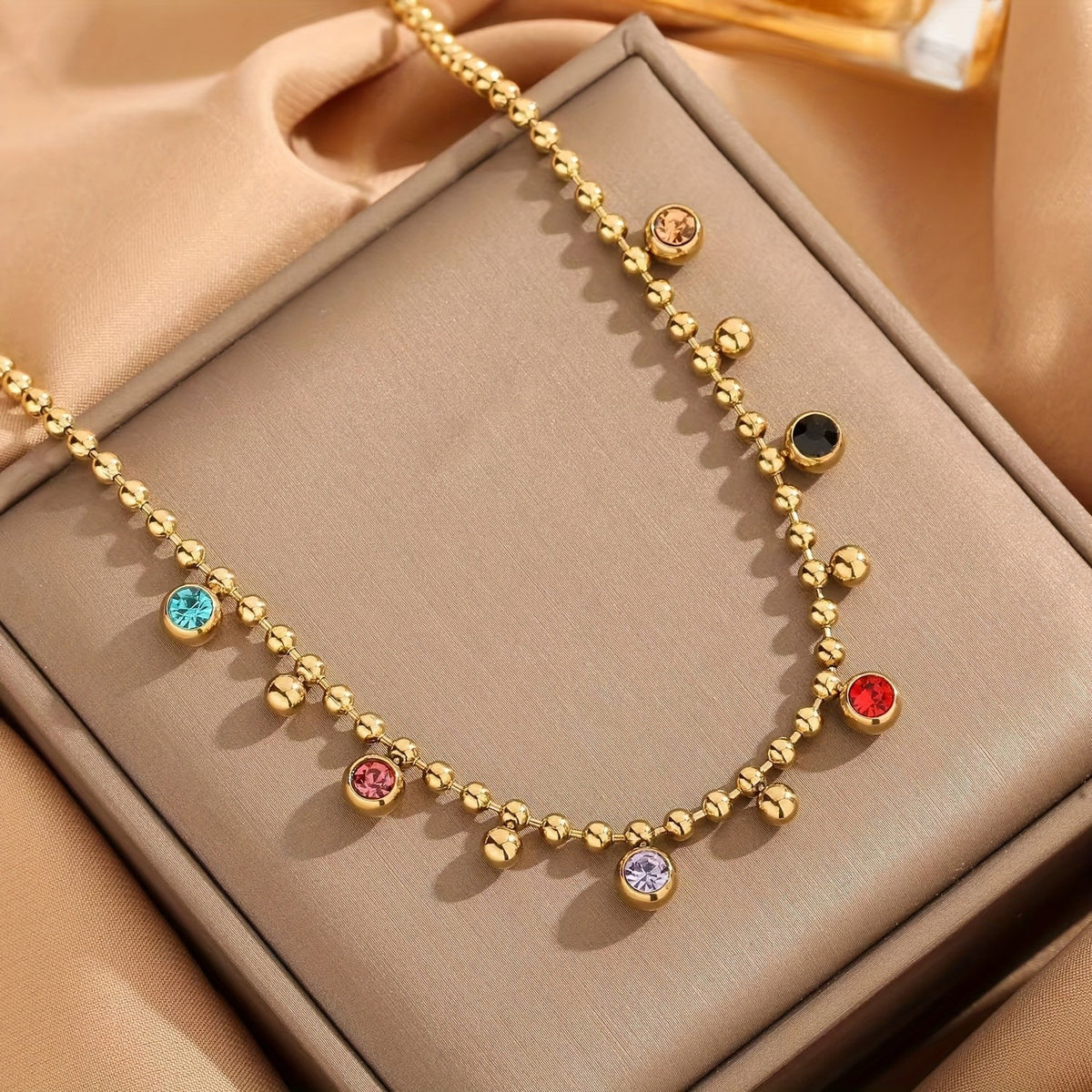 Multicolor Crystal Bead Necklace