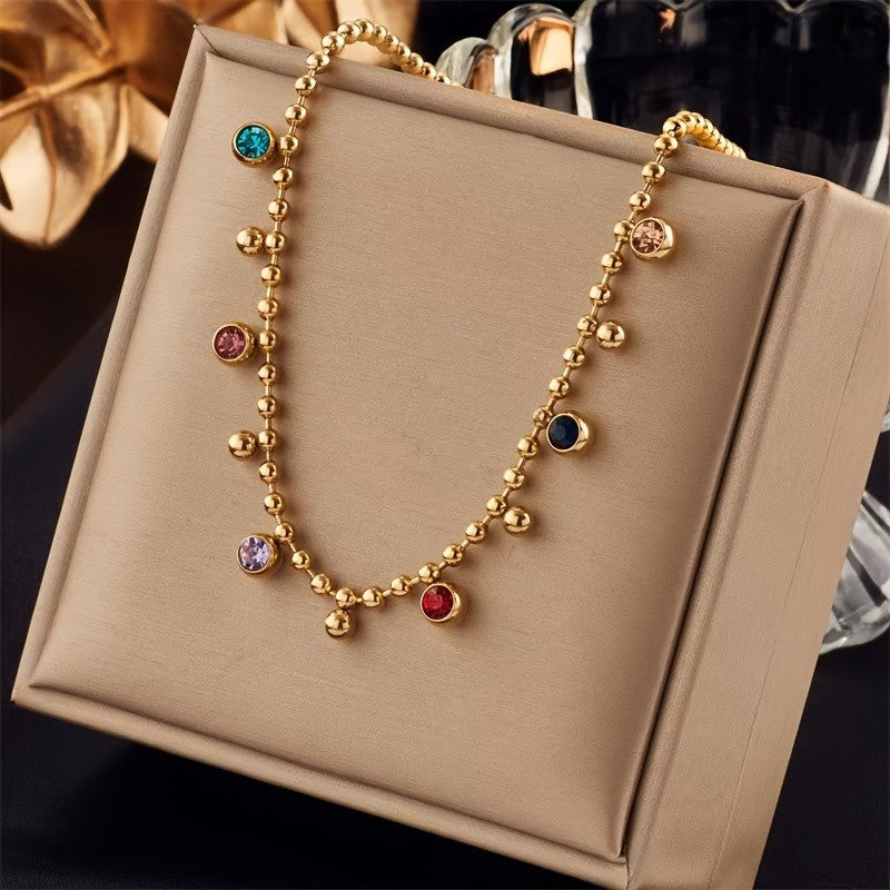 Multicolor Crystal Bead Necklace