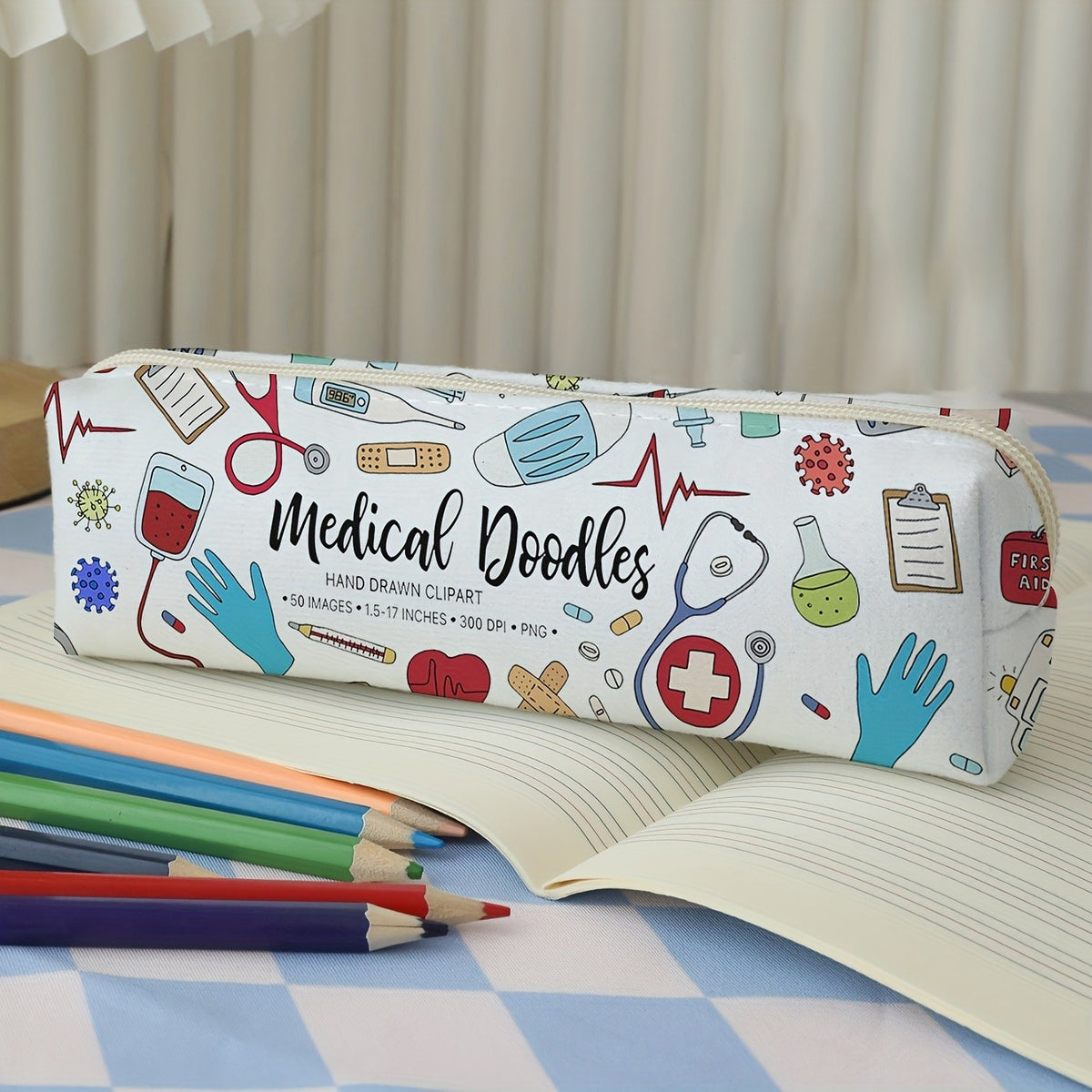 Medical Doodles Pencil Case