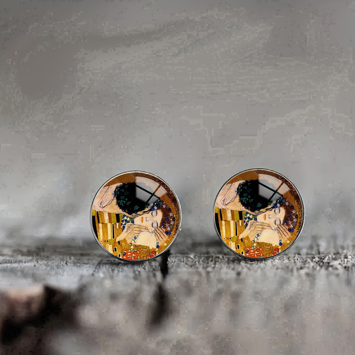 Embracing Couple Stud Earrings