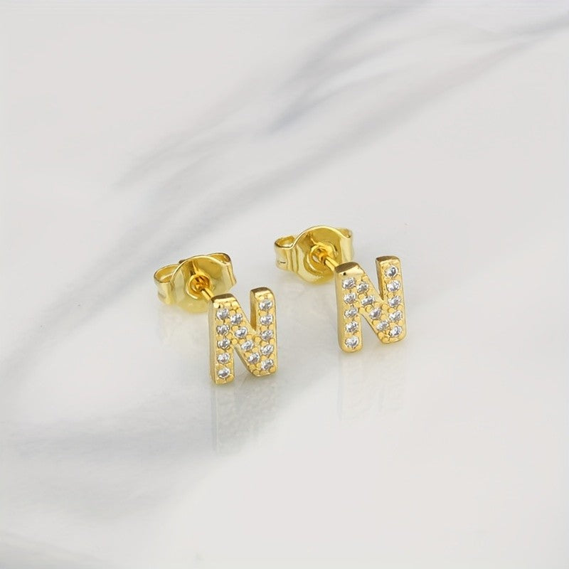 Crystal Initial Z Earrings