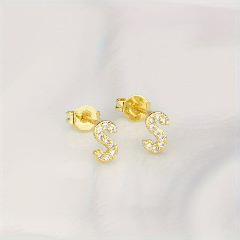 Crystal Initial Z Earrings