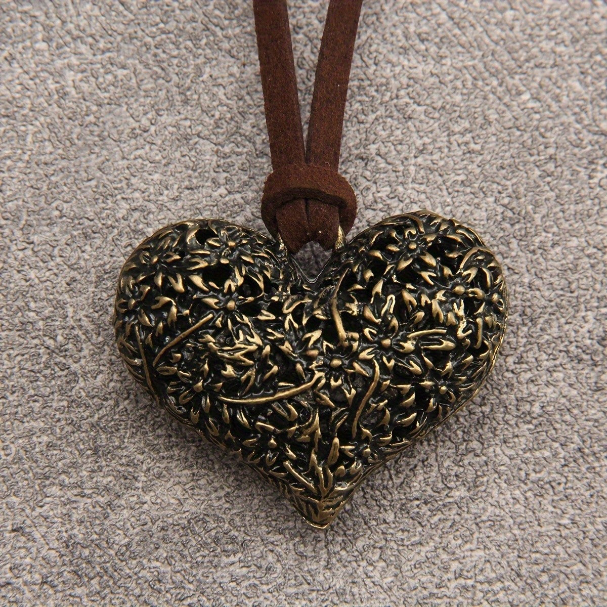 Botanical Relief Heart Necklace